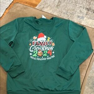 Green Christmas Sweatshirt with Santa Design